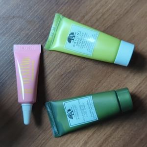 Mini Origins masks and eye cream